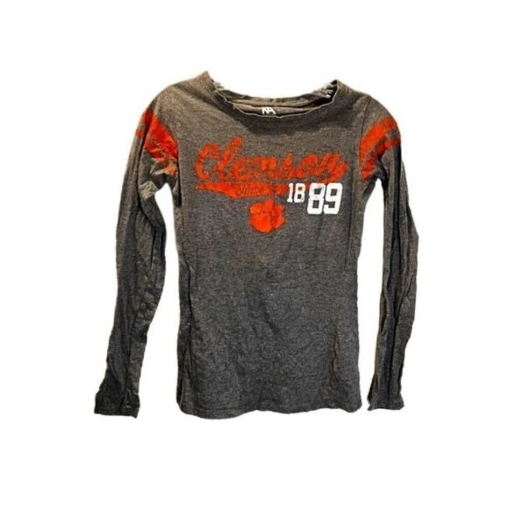 Knights Apparel Women's Clemson Tigers‎ Women's Long Sleeve Tee Gray T-Shirt